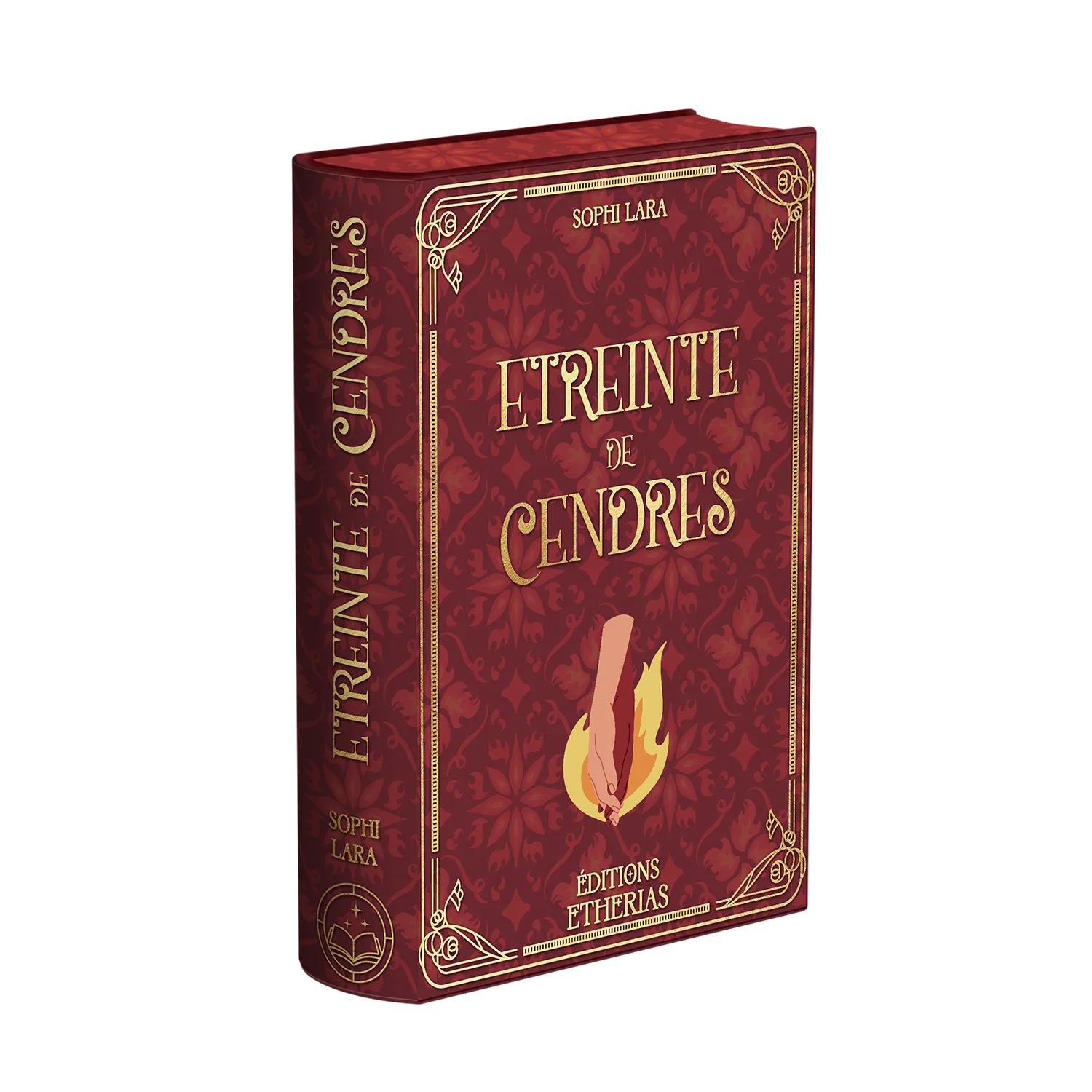 Couverture livre relié éthéré Etreintes de Cendres, Éditions Etherias