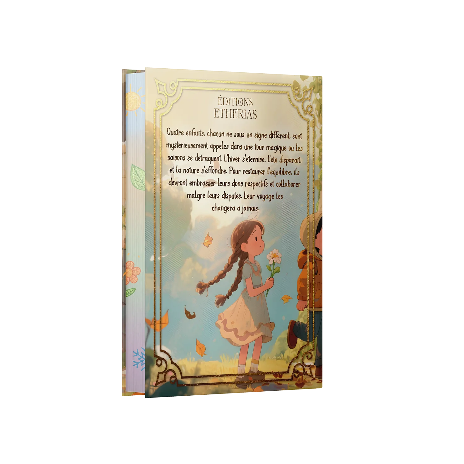 Arrière livre relié éthéré La Tour des Saisons de Bumble Bee, Éditions Etherias