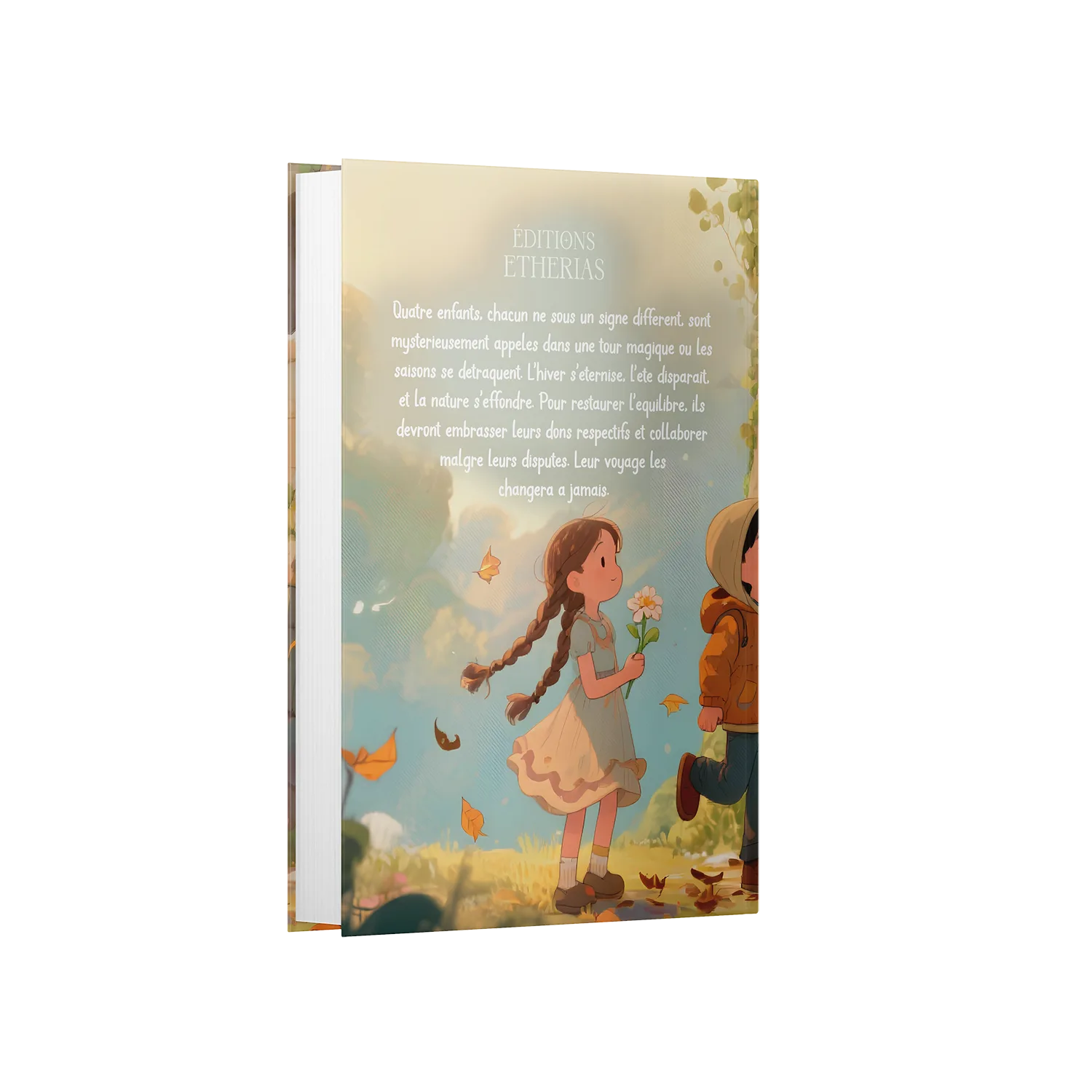 Arrière livre relié La Tour des Saisons de Bumble Bee, Éditions Etherias