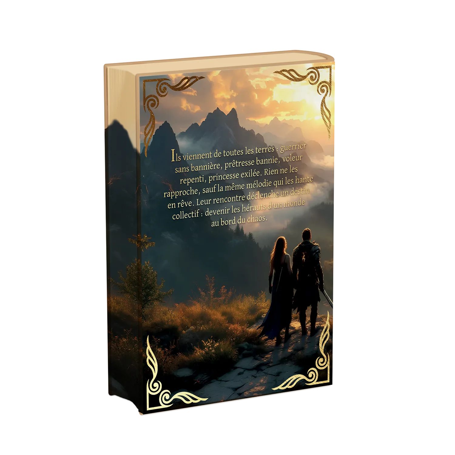 Arrière livre relié éthéré Le Chant des Hérauts de Harleen Ivy, Éditions Etherias