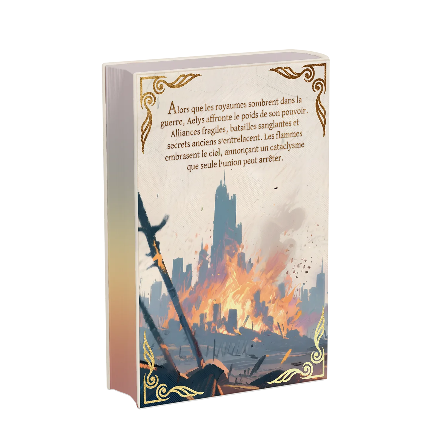 Arrière livre relié éthéré Les Chroniques d'Aelys Tome 2 de Jane Maxime, Éditions Etherias