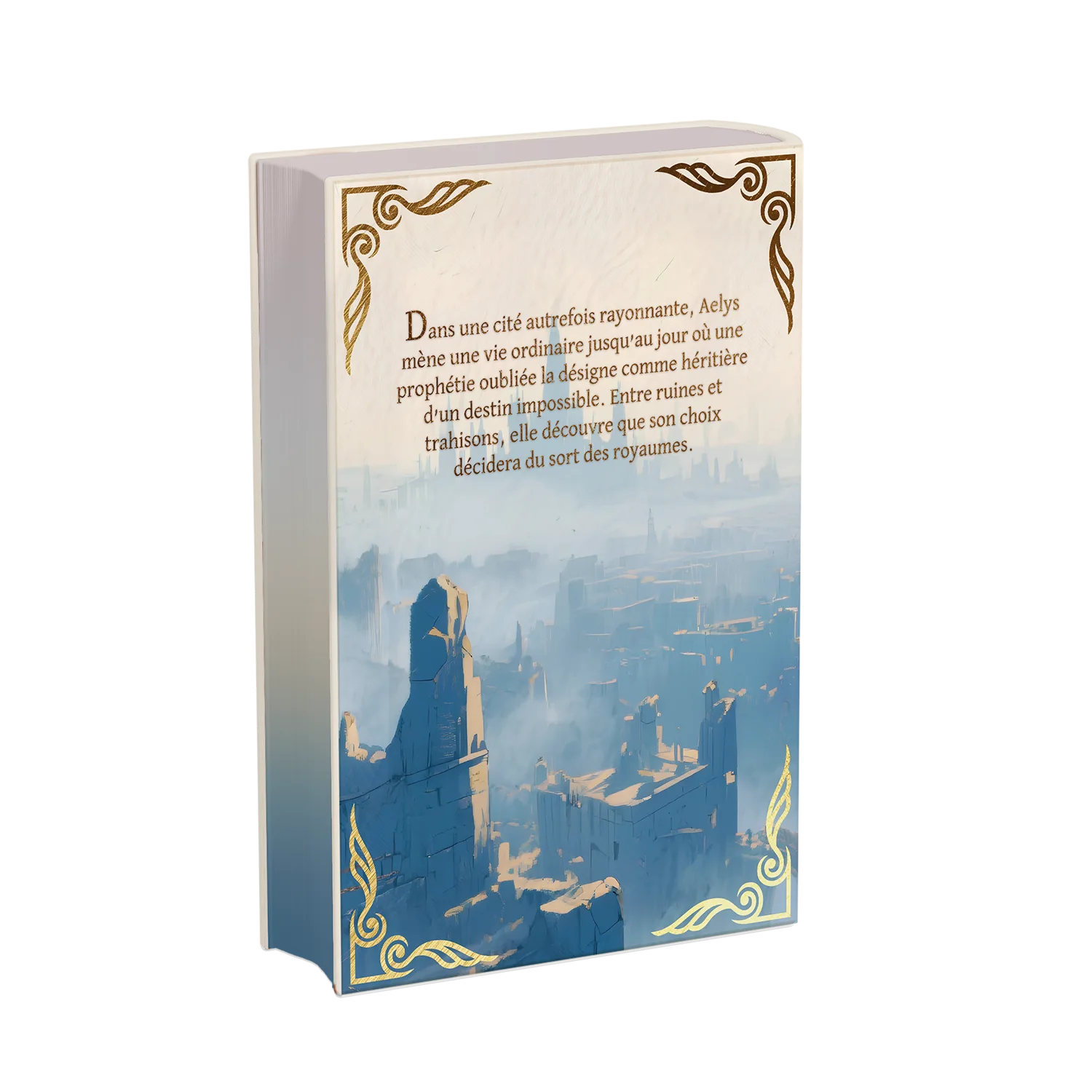 Arrière livre relié éthéré Les Chroniques d'Aelys Tome 1 de Jane Maxime, Éditions Etherias