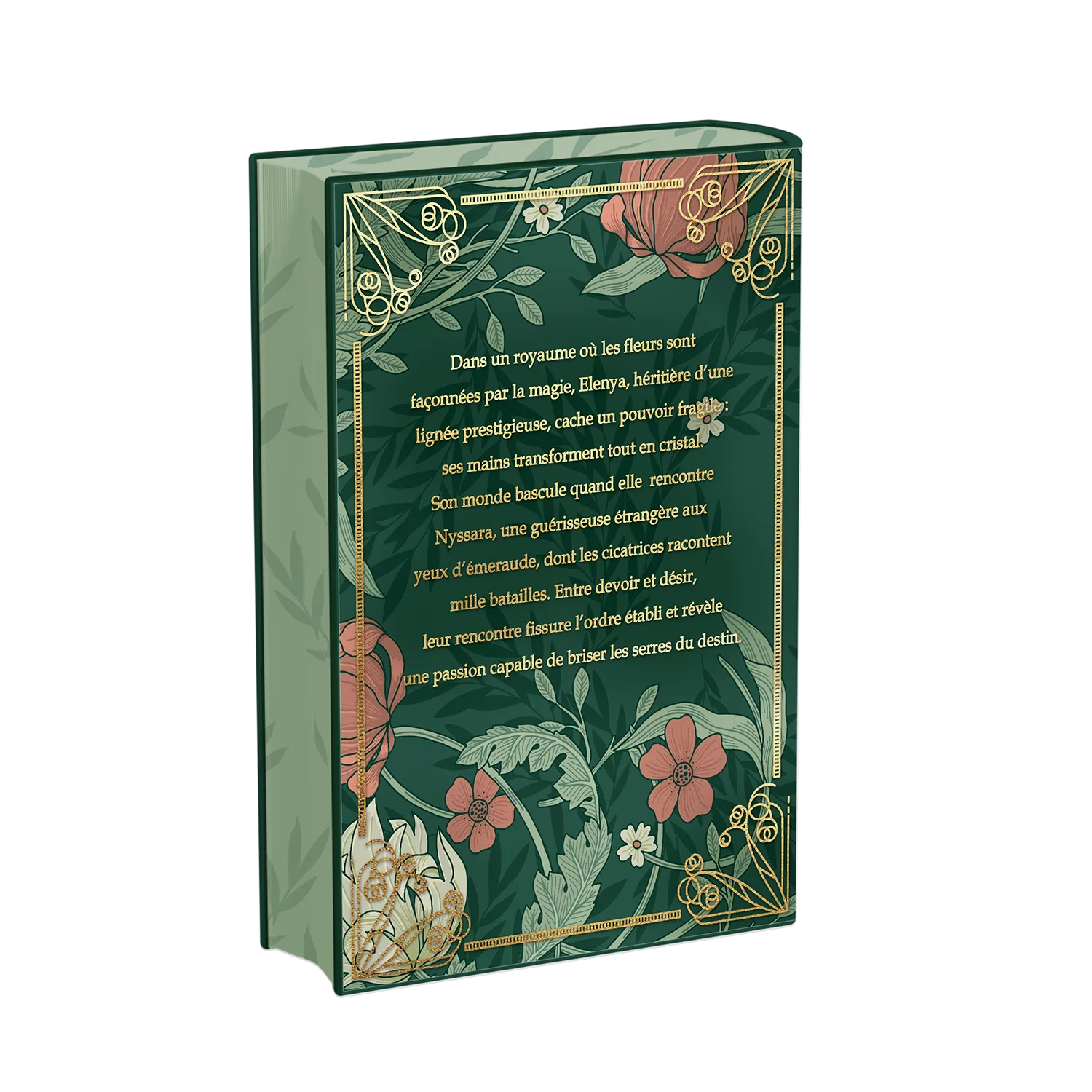 Arrière livre relié éthéré Les Jardins de Verre, Éditions Etherias