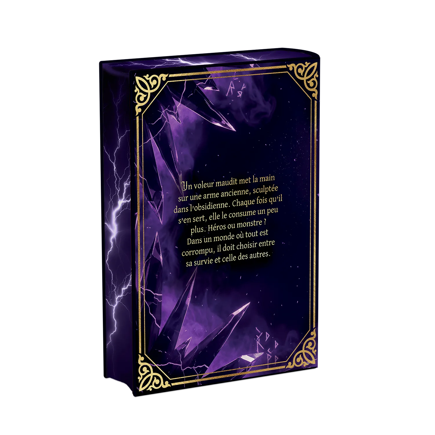 arrière livre relié éthéré Les Reliques d'Obsidienne, Éditions Etherias