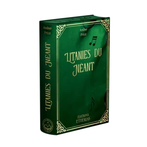 Couverture livre relié éthéré Litanies du Néant de Amber Price, Éditions Etherias