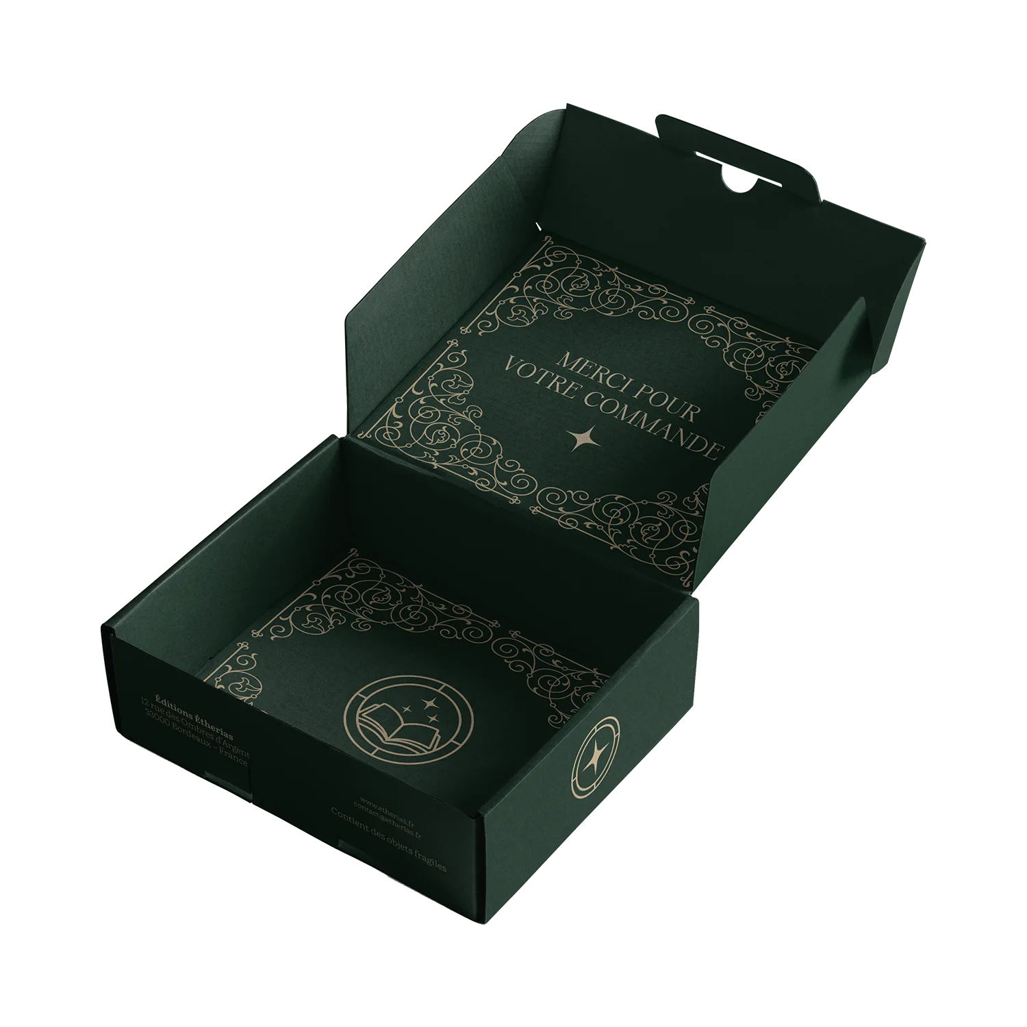 Box littéraire ouverte Eclipsia d'Éditions Etherias fantasy, Collector